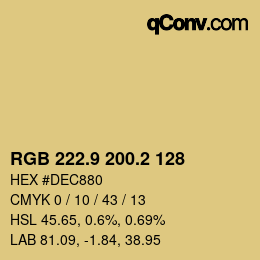 Código de color: RGB 222.9 200.2 128 | qconv.com