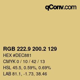 Farbcode: RGB 222.9 200.2 129 | qconv.com