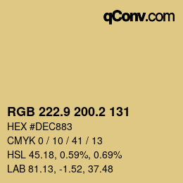 カラーコード: RGB 222.9 200.2 131 | qconv.com