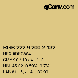 Color code: RGB 222.9 200.2 132 | qconv.com