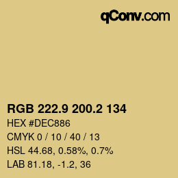 Color code: RGB 222.9 200.2 134 | qconv.com