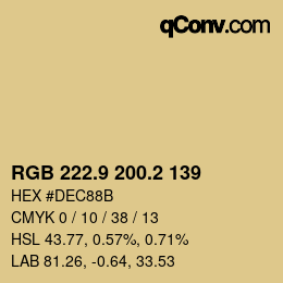 Color code: RGB 222.9 200.2 139 | qconv.com