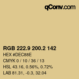 Color code: RGB 222.9 200.2 142 | qconv.com