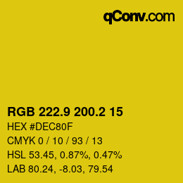 カラーコード: RGB 222.9 200.2 15 | qconv.com