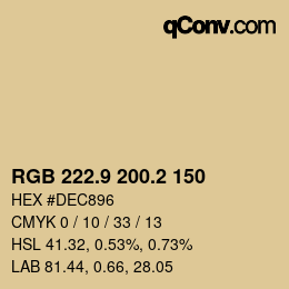 Color code: RGB 222.9 200.2 150 | qconv.com