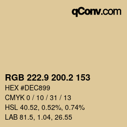 Color code: RGB 222.9 200.2 153 | qconv.com