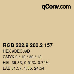 Color code: RGB 222.9 200.2 157 | qconv.com