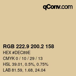 Color code: RGB 222.9 200.2 158 | qconv.com