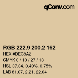 Color code: RGB 222.9 200.2 162 | qconv.com