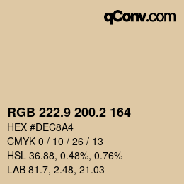 Color code: RGB 222.9 200.2 164 | qconv.com