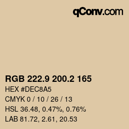 Color code: RGB 222.9 200.2 165 | qconv.com