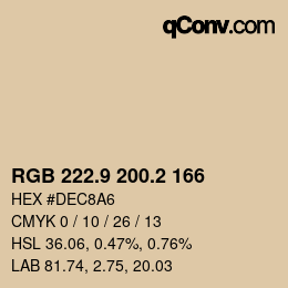 Código de color: RGB 222.9 200.2 166 | qconv.com