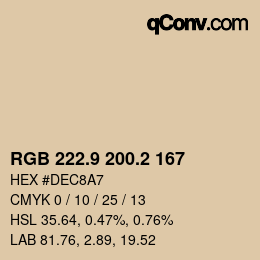 Color code: RGB 222.9 200.2 167 | qconv.com