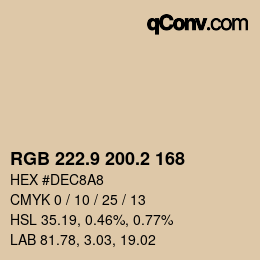 Code couleur: RGB 222.9 200.2 168 | qconv.com