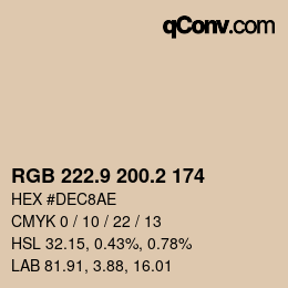 Color code: RGB 222.9 200.2 174 | qconv.com