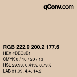 カラーコード: RGB 222.9 200.2 177.6 | qconv.com