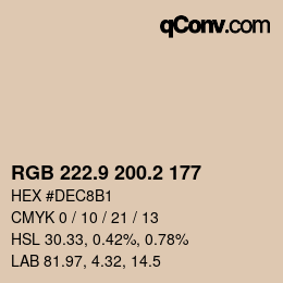 Color code: RGB 222.9 200.2 177 | qconv.com