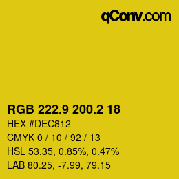 カラーコード: RGB 222.9 200.2 18 | qconv.com