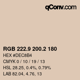 Color code: RGB 222.9 200.2 180 | qconv.com
