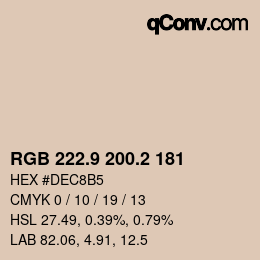 Farbcode: RGB 222.9 200.2 181 | qconv.com