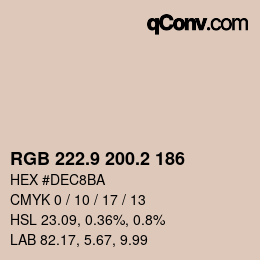 Color code: RGB 222.9 200.2 186 | qconv.com
