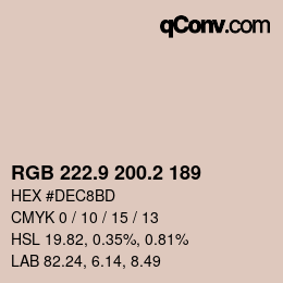 Color code: RGB 222.9 200.2 189 | qconv.com