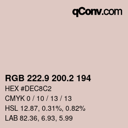 Color code: RGB 222.9 200.2 194 | qconv.com