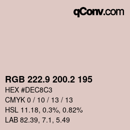 Color code: RGB 222.9 200.2 195 | qconv.com