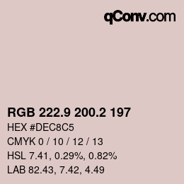 Farbcode: RGB 222.9 200.2 197 | qconv.com