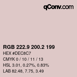 Código de color: RGB 222.9 200.2 199 | qconv.com