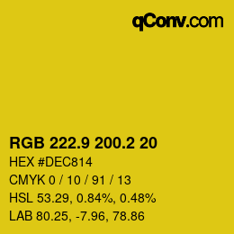 カラーコード: RGB 222.9 200.2 20 | qconv.com