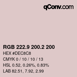 Farbcode: RGB 222.9 200.2 200 | qconv.com