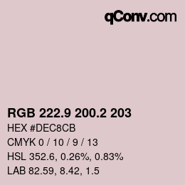 カラーコード: RGB 222.9 200.2 203 | qconv.com
