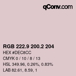 Color code: RGB 222.9 200.2 204 | qconv.com