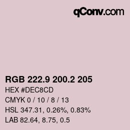 カラーコード: RGB 222.9 200.2 205 | qconv.com