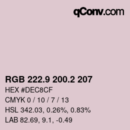 Color code: RGB 222.9 200.2 207 | qconv.com