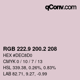 カラーコード: RGB 222.9 200.2 208 | qconv.com