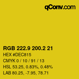 カラーコード: RGB 222.9 200.2 21 | qconv.com