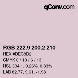 Color code: RGB 222.9 200.2 210 | qconv.com