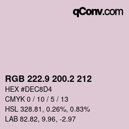 Color code: RGB 222.9 200.2 212 | qconv.com