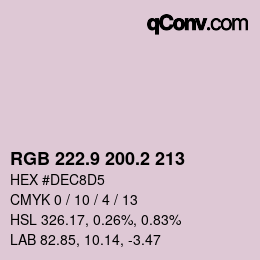 カラーコード: RGB 222.9 200.2 213 | qconv.com