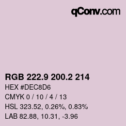 Farbcode: RGB 222.9 200.2 214 | qconv.com
