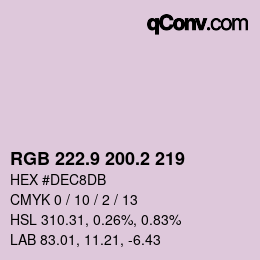 Color code: RGB 222.9 200.2 219 | qconv.com
