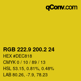 カラーコード: RGB 222.9 200.2 24 | qconv.com