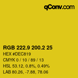 カラーコード: RGB 222.9 200.2 25 | qconv.com