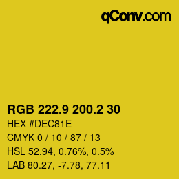 カラーコード: RGB 222.9 200.2 30 | qconv.com
