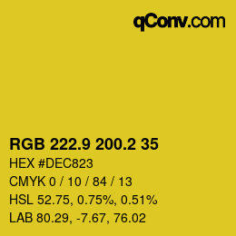 カラーコード: RGB 222.9 200.2 35 | qconv.com