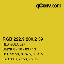 カラーコード: RGB 222.9 200.2 39 | qconv.com