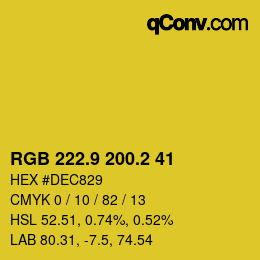 カラーコード: RGB 222.9 200.2 41 | qconv.com