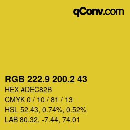 カラーコード: RGB 222.9 200.2 43 | qconv.com